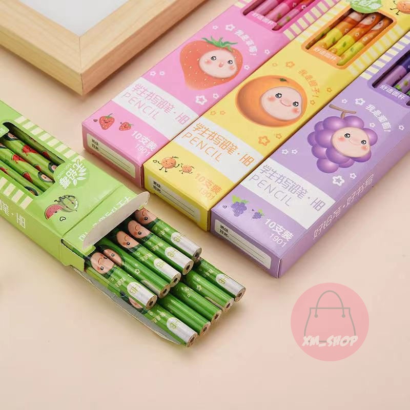 SET PENSIL ANAK SEKOLAH PENSIL HB LUCU FRUIT