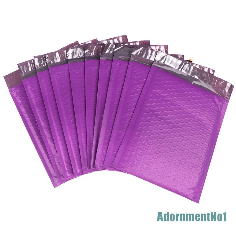 (Adornmentno1) 10pcs Kantong Amplop Padded Poly Bubble 7x9.8 &quot;Warna Ungu