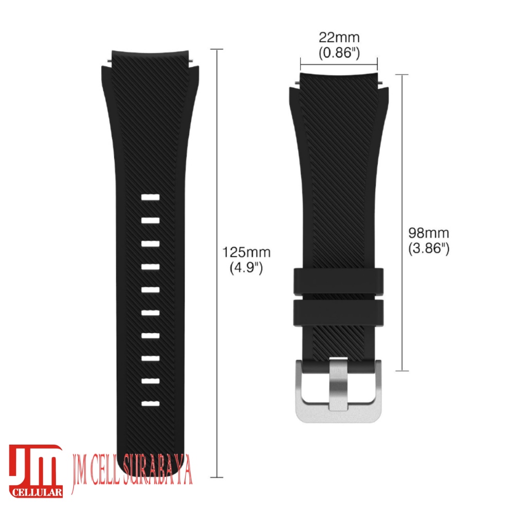 MS3 Watch Strap Vyatta Fitme Pro X Gen 2 - Tali Jam Tangan 22mm Rubber Silikon Garis Miring