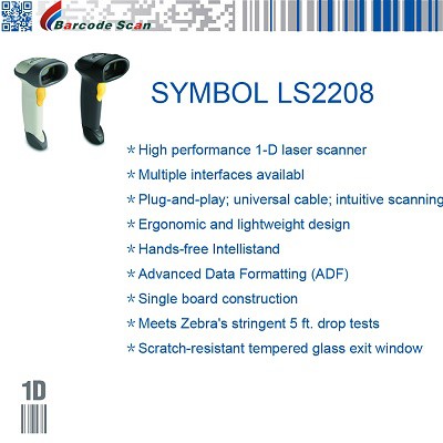 BARCODE SCAN SYMBOL LS-2208 LASER USB AUTO