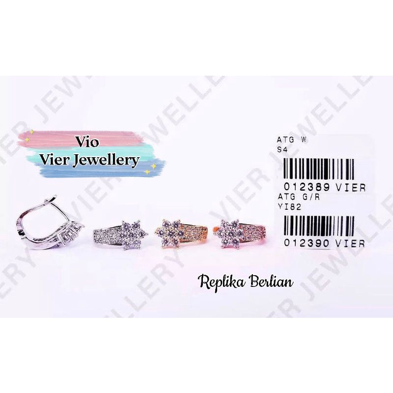 Anting Wanita (Vier) Replika Berlian / Lapis Emas Zircon