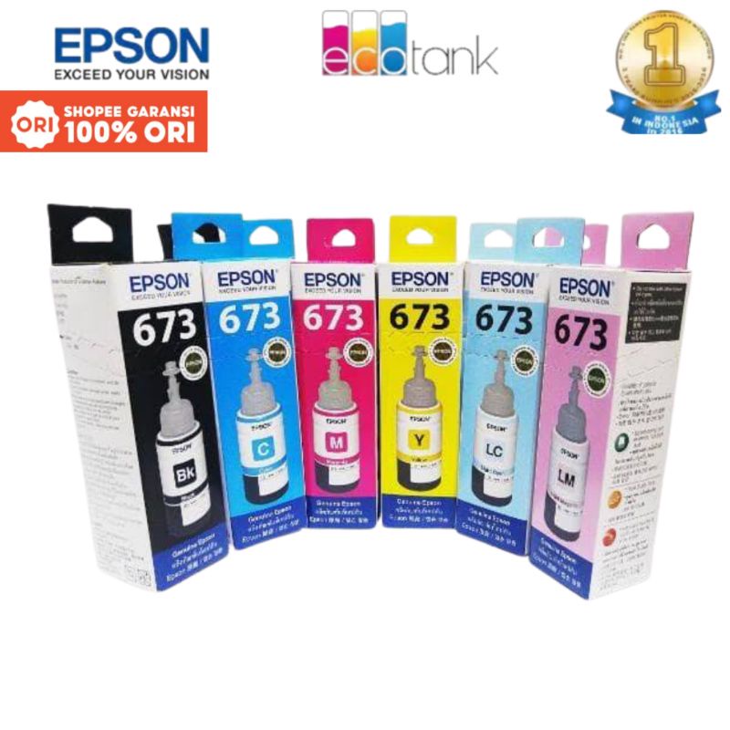 Tinta Epson 673 Original untuk L800 L805 L810 L850 L1800