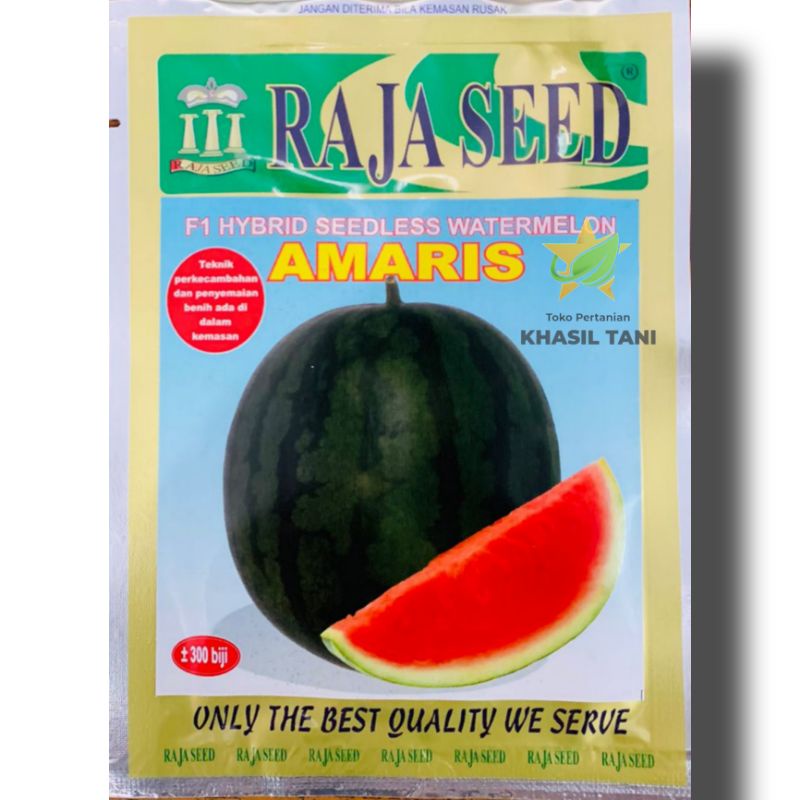 Benih Semangka AMARIS Non Biji Netto ±300biji - Raja Seed semangka non biji amaris