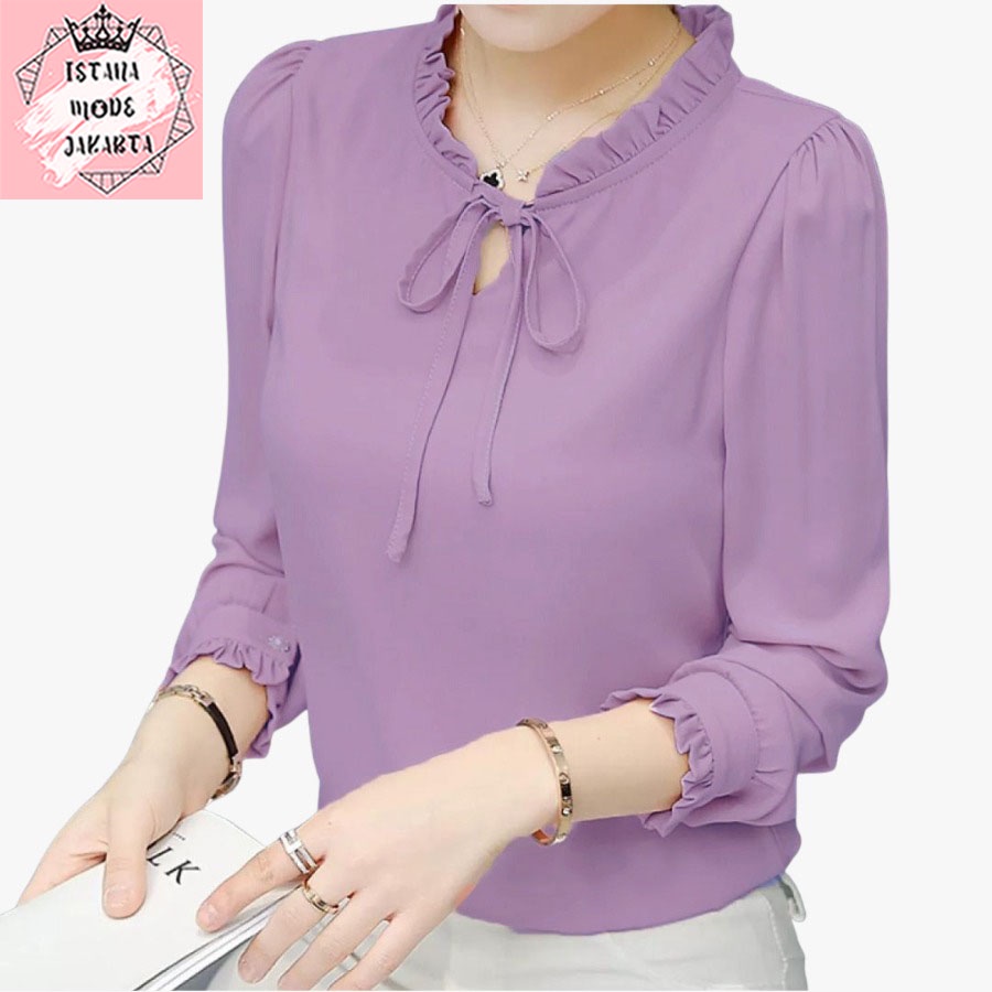 ISTANA MODE JAKARTA Aurelia baju atasan wanita terbaru blouse korean style blouse wanita lengan panjang-7