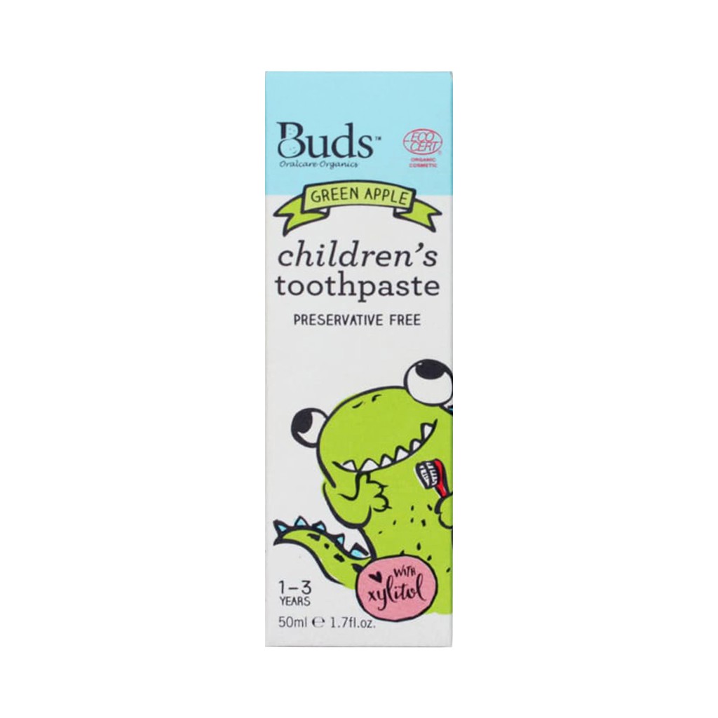 [PROMO] Buds Organics Children's Toothpaste With Xylitol Green Apple Pasta Gigi Anak 1-3 Tahun 50ml