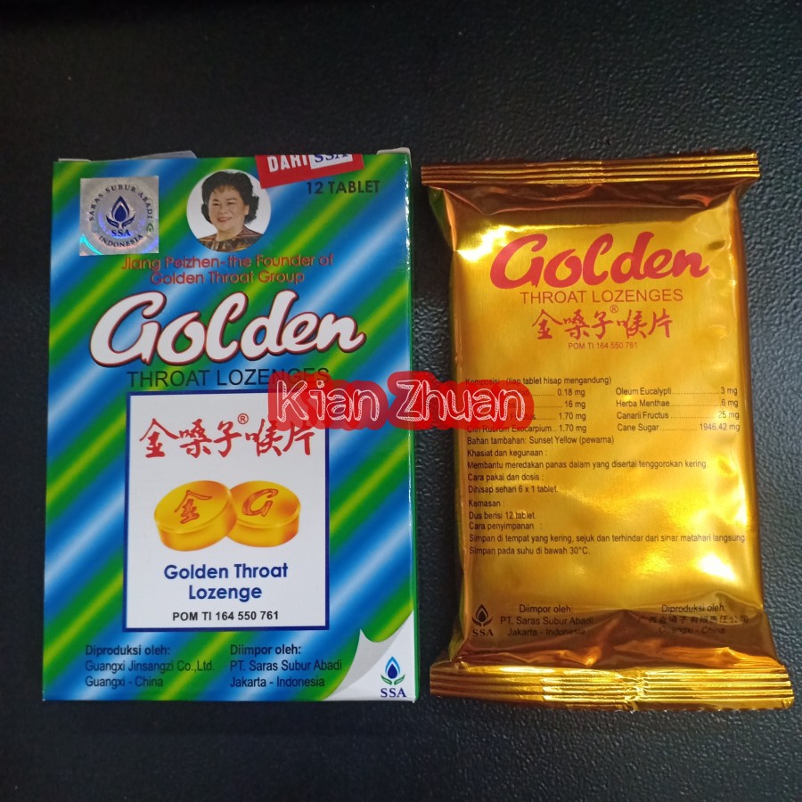 Golden Throat Lozenges / Obat Panas Dalam 12 tablet