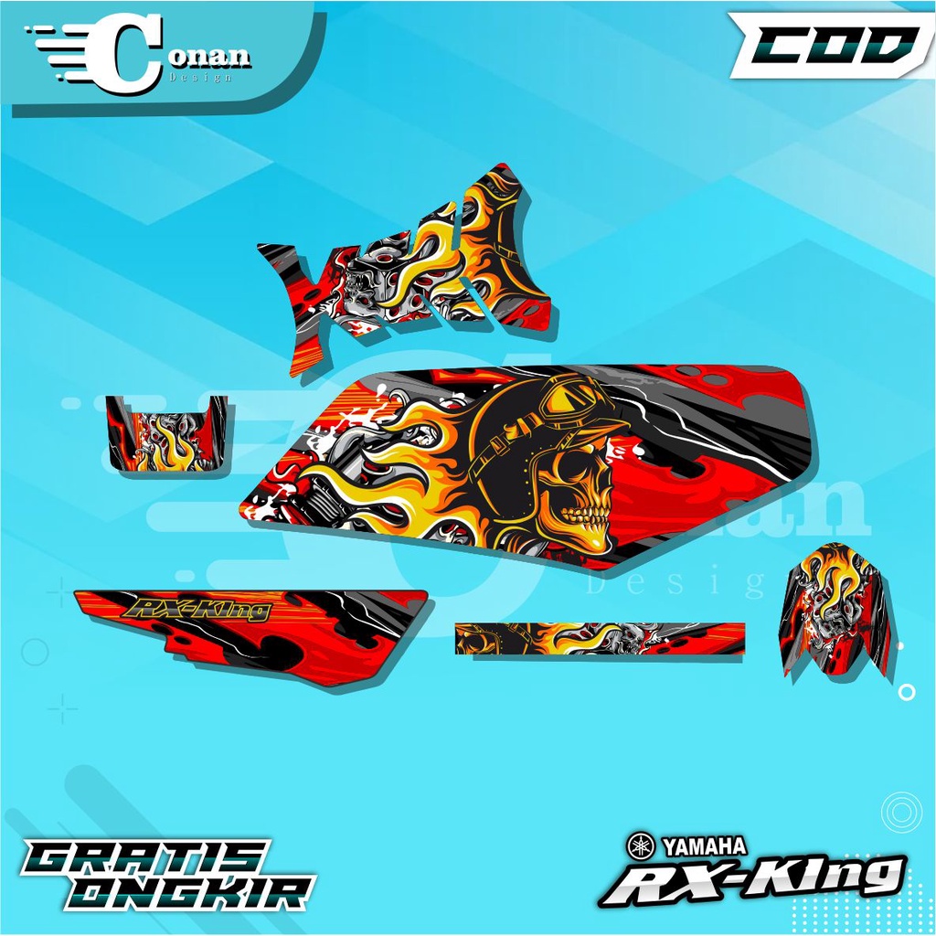 Striping RX King Variasi 2004 2008 Setriping RX King Strip Skull Rider Variasi Motor RX KING