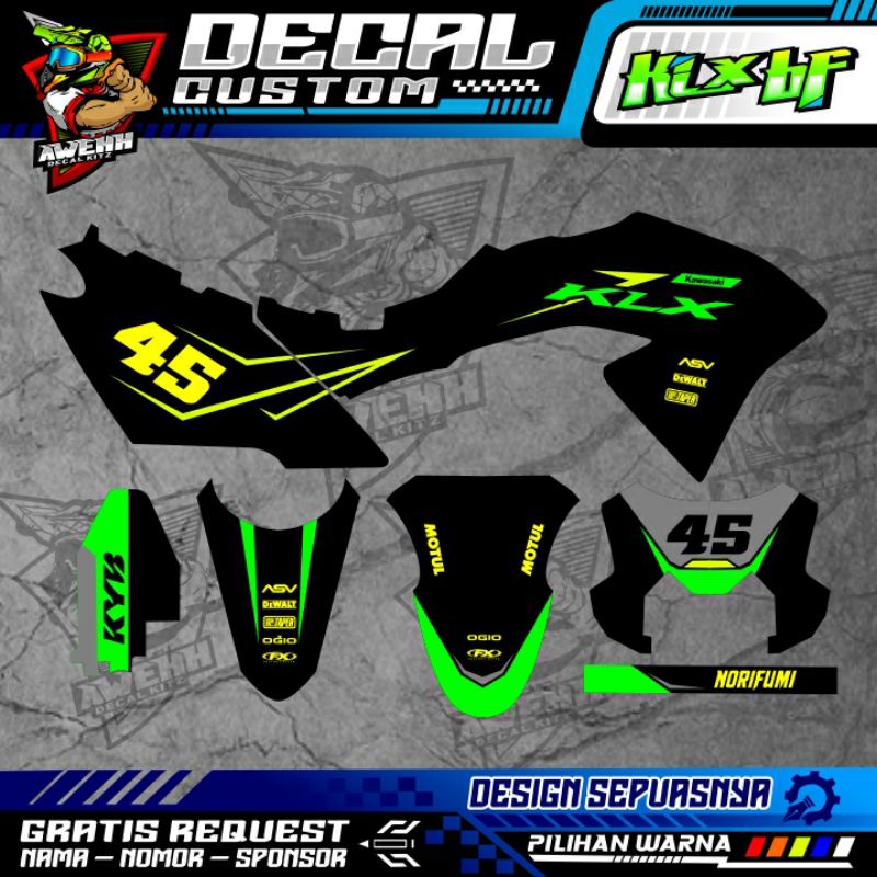DECAL KLX BF KLX LAMA KLX BF G 150 HIJAU SIMPLE
