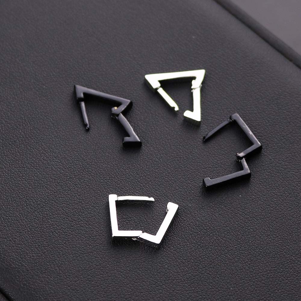 Needway  Women Hoop Earrings Punk Triangle Stud Earring Rock Fashion Men Geometric Polygon Square Jewelry/Multicolor