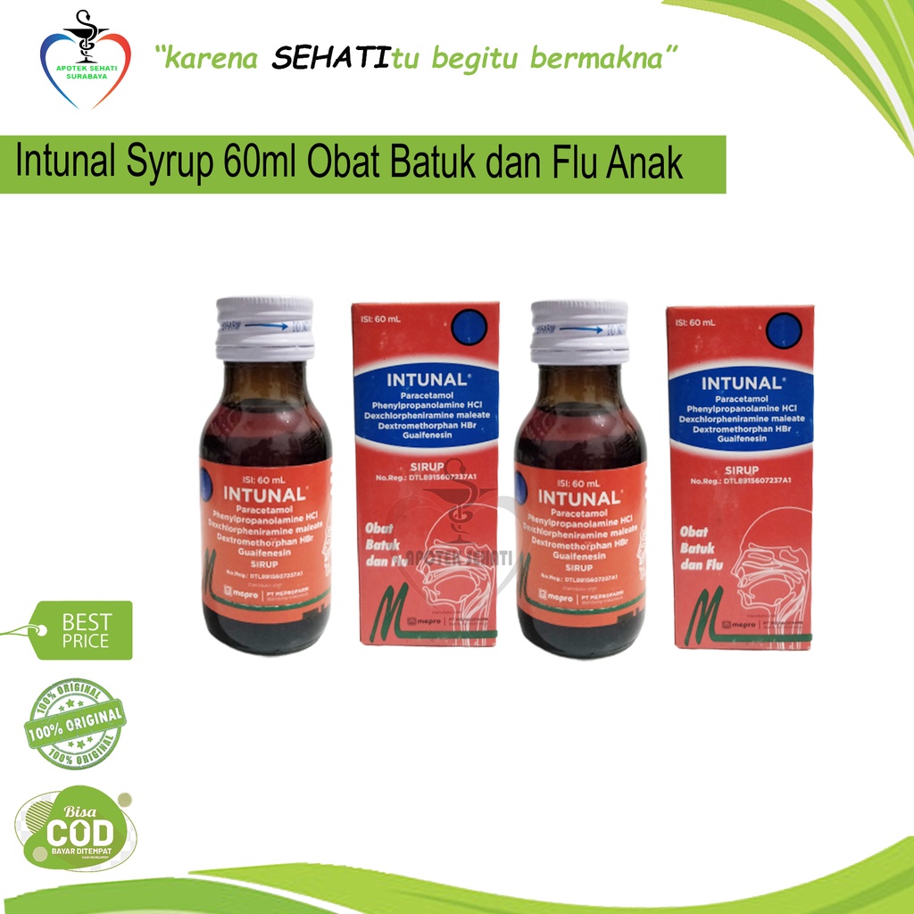 Intunal Sirup Pereda Batuk Flu / Obat Batuk Murah 60ml