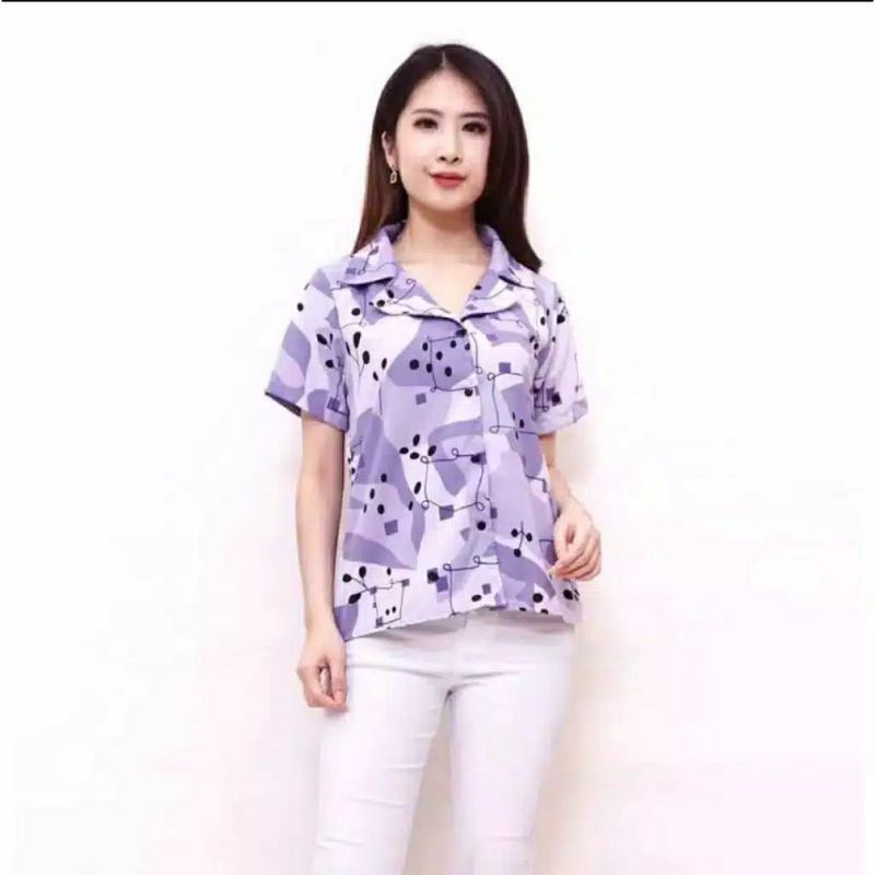 Fourfashion Kemeja Clarise Lengan Pendek / Blouse Clarise / Blouse Monalisa / Jasmin