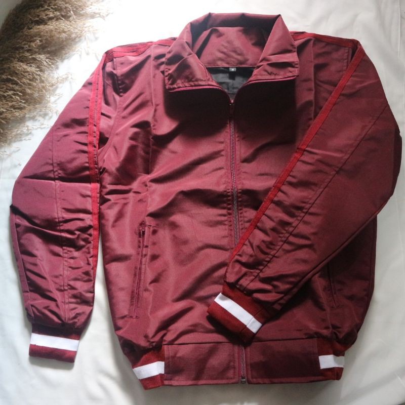 Jaket Baseball / Varsity Maroon / Jaket Bomber / Jaket Polos Maroon / Jaket Bomber maroon