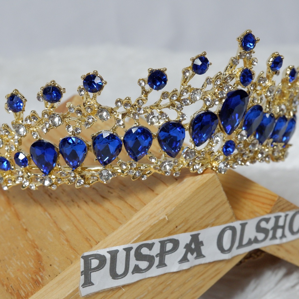 Mahkota tiara gr stone blue