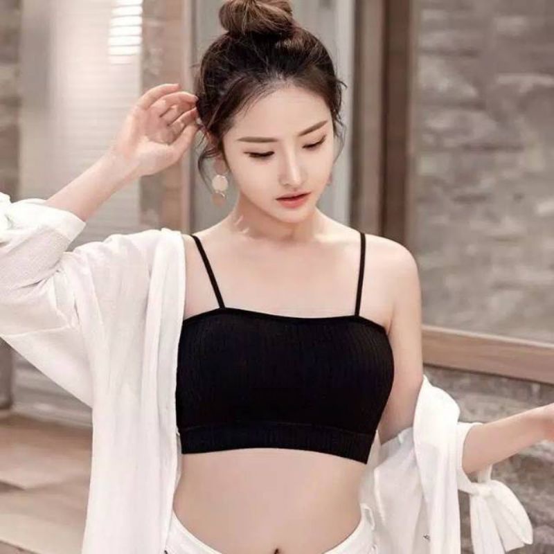 Crop top atasan korean wanita style - Atasan crop top bra kemben korean style