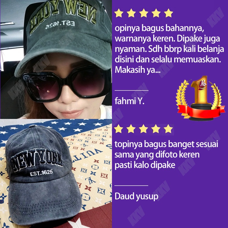 Topi Baseball NEW YORK EST 1625 Hat Cap Casual Sport Distro Uniseks