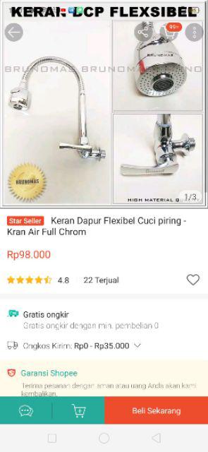 Keran Dapur Flexibel Cuci Piring - Kran Air Full Chrom