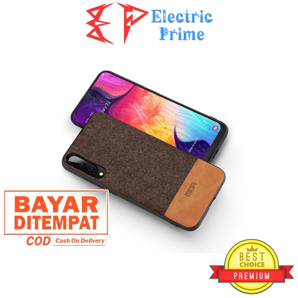 Case Samsung Galaxy A50 MOFI Leather Silikon Casing Mix Color Cover Anti Fingerprint Shockproof