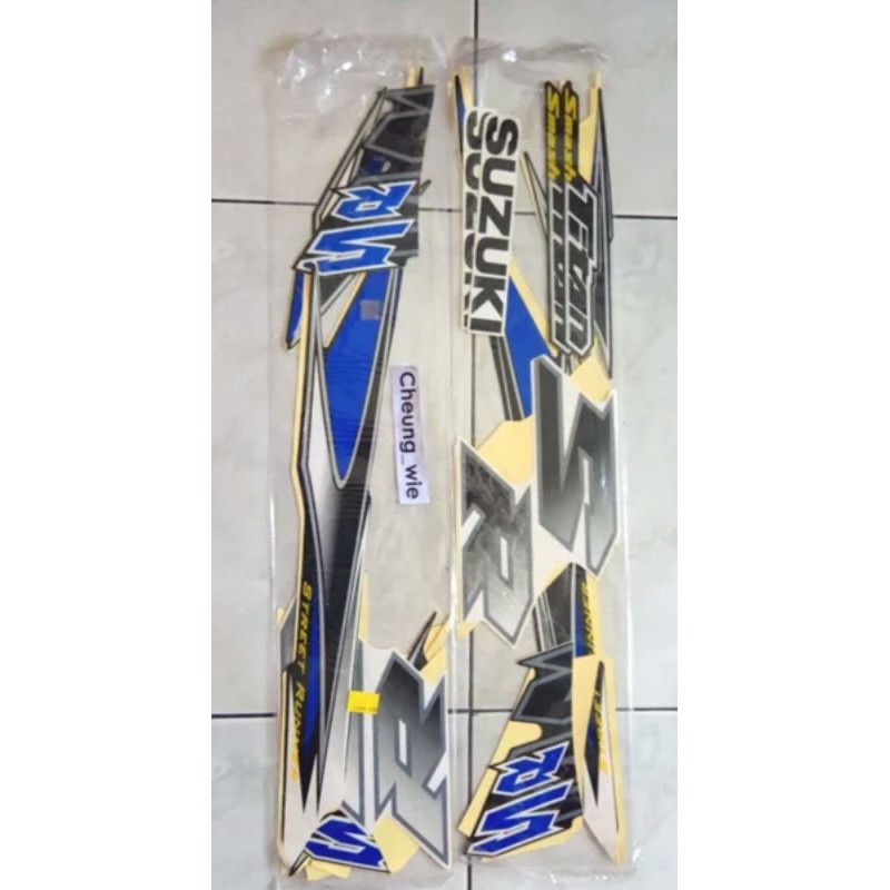 lis body/ striping / stiker suzuki smash titan 115 SR CW biru hitam 2010 kw super