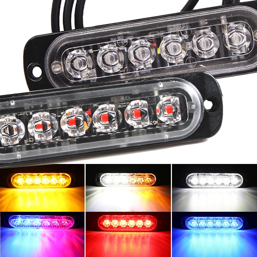 Mobil Truk Samping High-power Van LED Lampu Kabut Tahan Air Lampu Strobo 6LED Umum Lampu Peringatan Panjang Terang Truck 12V Lampu Sein