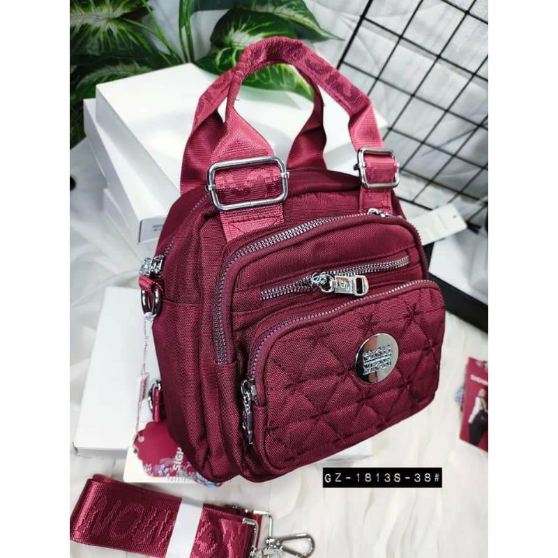 Tas wanita sighmon import 1813s bisa ransel selempang tenteng bahan kanvas