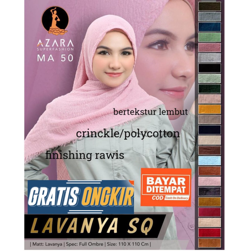 JILBAB SEGI EMPAT OMBRE / CRINCLE / KUSUT ORI AZARA