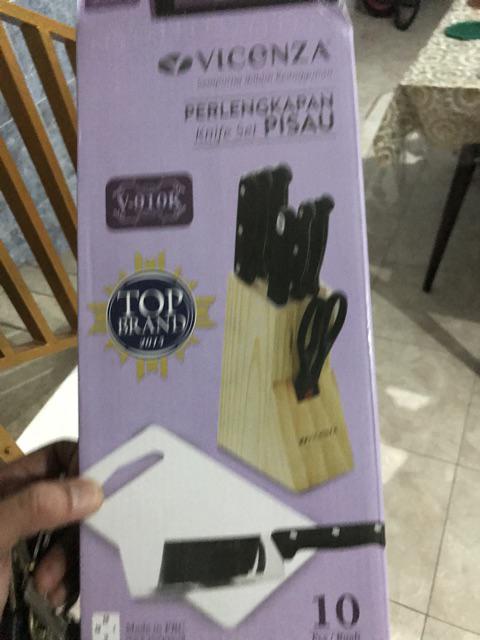 Pisau Set / Knife Set Vicenza Hitam 10pcs Stainless Steel