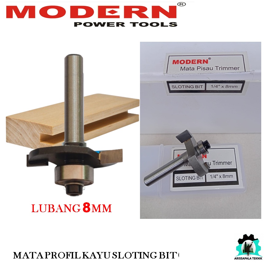 Mata Profil Kayu Sloting Bit Mata Trimmer Router Lubang Panel Kayu Kaca Pintu Jendela 8mm