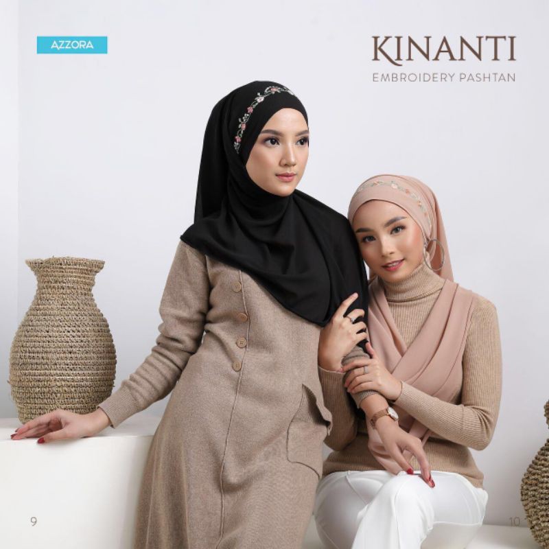 Pashmina Tali Kinanti Bordir Pastal Original Azzora Hijab