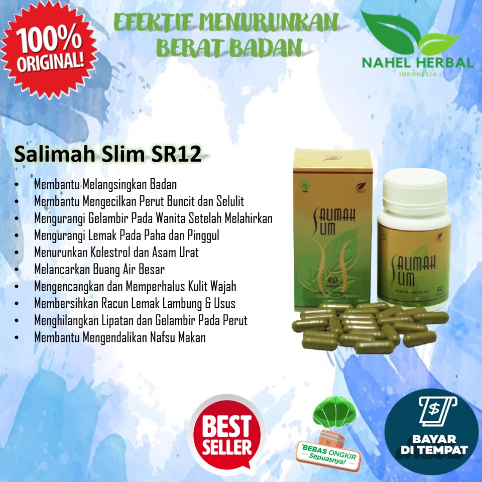 cod paket pelakor kapsul pelangsing salimah slim sr12 original 100% bpom - obat diet herbal slimming