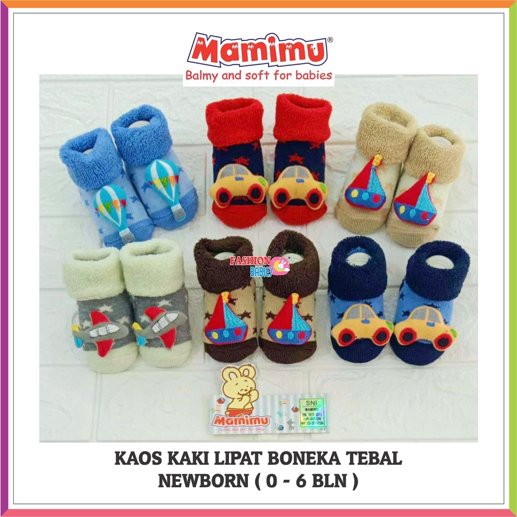 ❤ FashionBabies ❤  MAMIMU PINGOO KAOSKAKI BAYI LIPAT BONEKA TRANSPORTASI ANIMAL / KAOS KAKI NEWBORN PREMIUM TEBAL