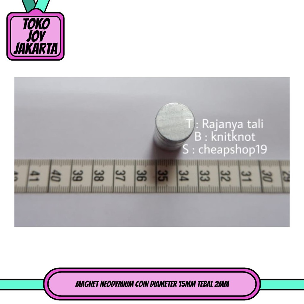 magnet neodymium coin diameter 15mm tebal 2mm