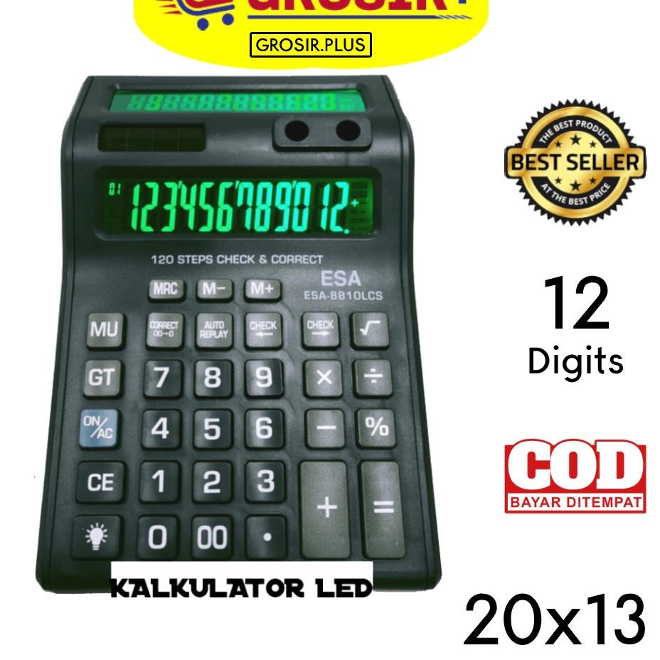 

Limited - Kalkulator Digital LED 2 Layar 12 Digit ESA - Kalkulator Check / Calculator Dagang Besar / Kakulator 한
