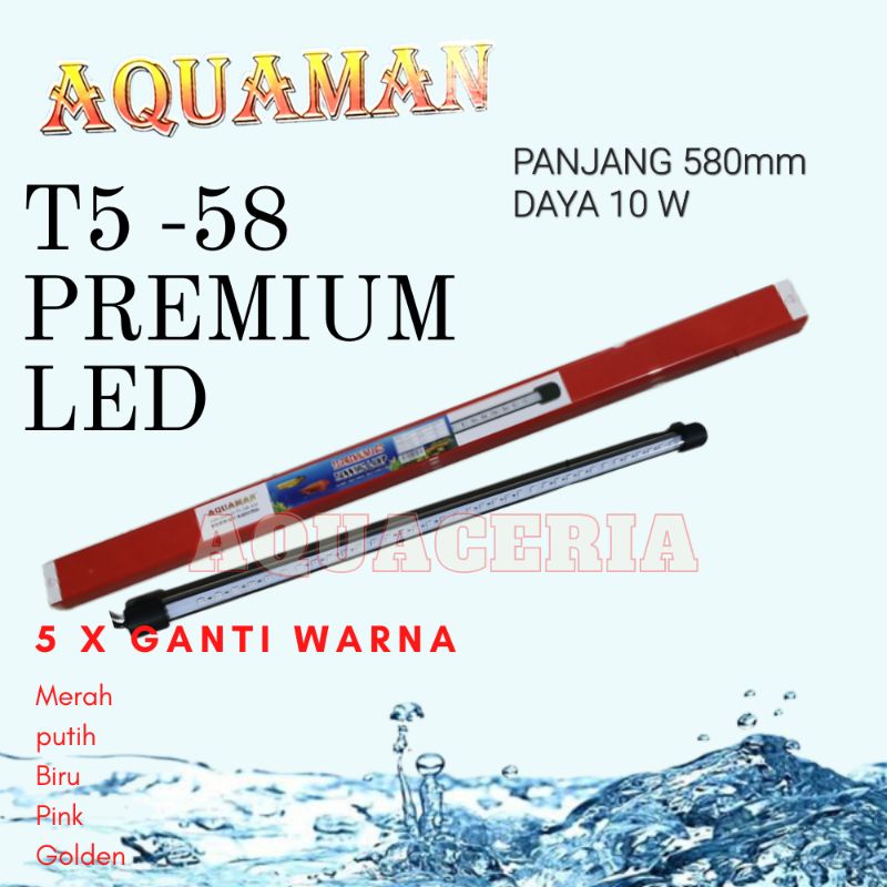 Lampu soft tanning ARWANA AQUAMAN T5-58LED 5X ganti mode warna jenis&quot; arwana 10W