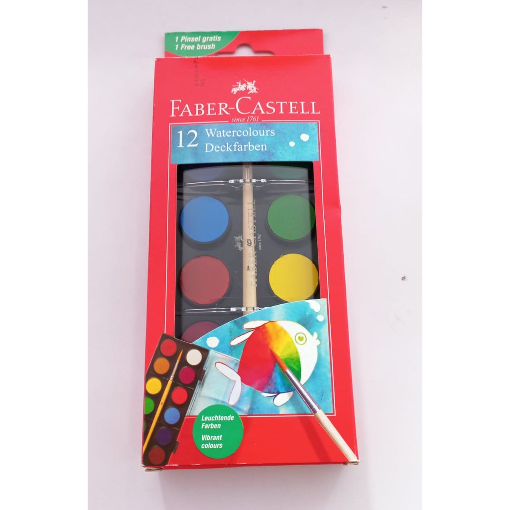 

Faber Castell Cat Air WaterColour Paint Cake Padat 12 Warna Cat Akrilik Lukis