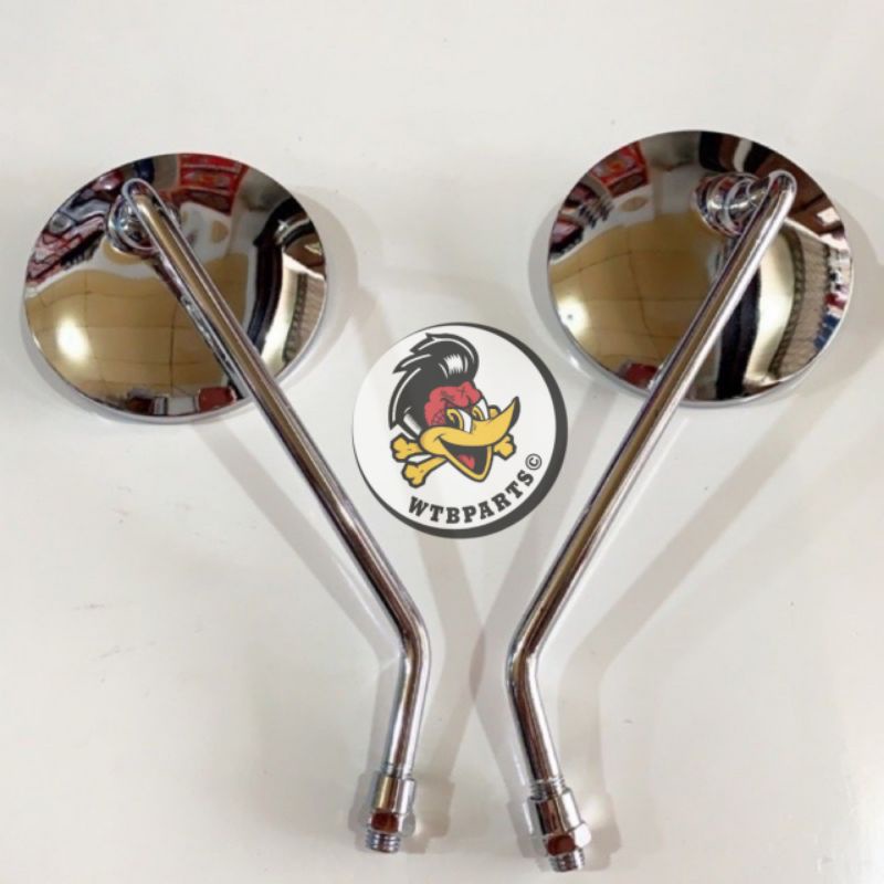 Spion bulat crome Astrea grand model Vespa kaca cembung tangkai panjang.