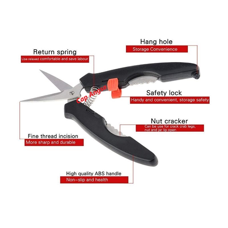 CRAB SCISSOR PLIER GUNTING ALAT PENGUPAS PEMOTONG CANGKANG KULIT KEPITING LOBSTER UDANG SEAFOOD SHEARS