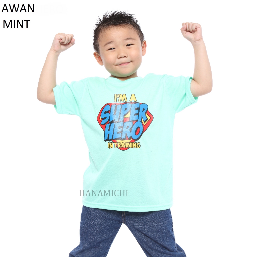 Hanamichi AWAN Kaos Sablon Anak Bergambar Lengan Pendek