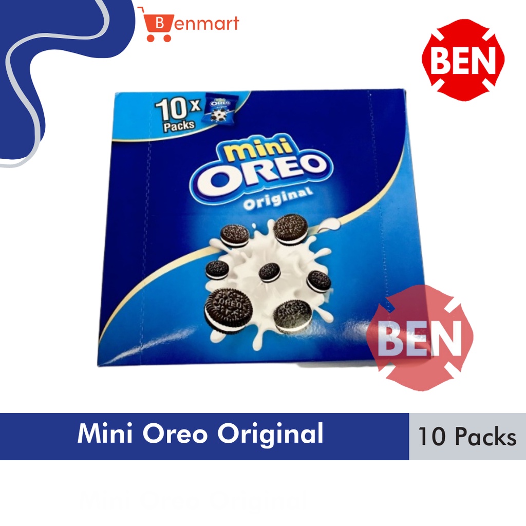 

Mini Oreo Original 1 Pak Box 10 Packs Bags - Biskuit Krim Vanila