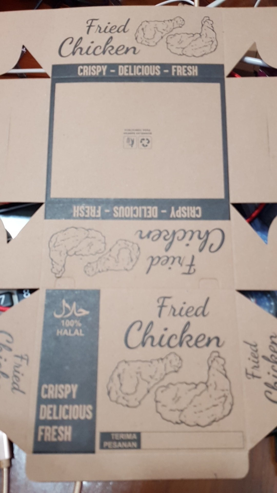 Box Fried Chicken Model 1pcs / Kotak Fried Chicken / Dus Ayam / Dus Fried Chicken / Box Ayam Goreng