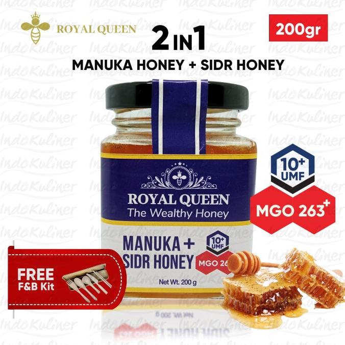 

Big Sale Madu Manuka UMF 10+ MGO263+ Plus Sidr Honey Blend Royal Queen 200 Gram Big Sale