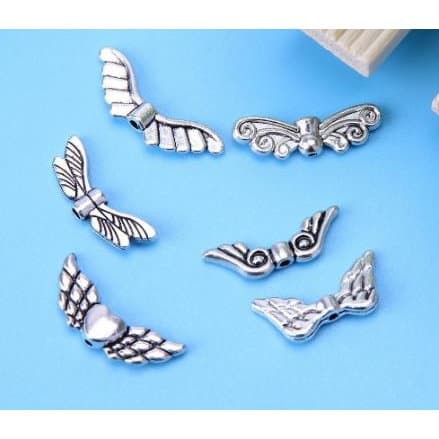 Angel Wing Style Enamel - Charm Bentuk Sayap Malaikat (60pcs)