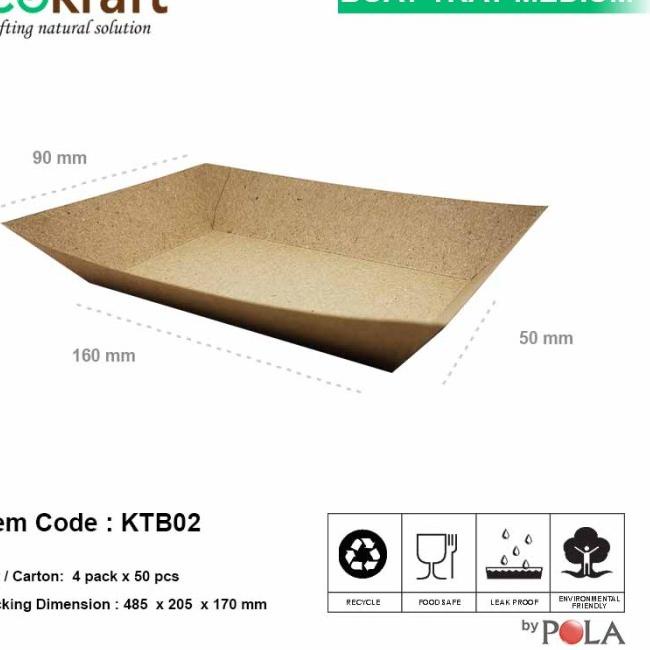 

paper tray KRAFT murah/ piring kertas KRAFT murah KTB02