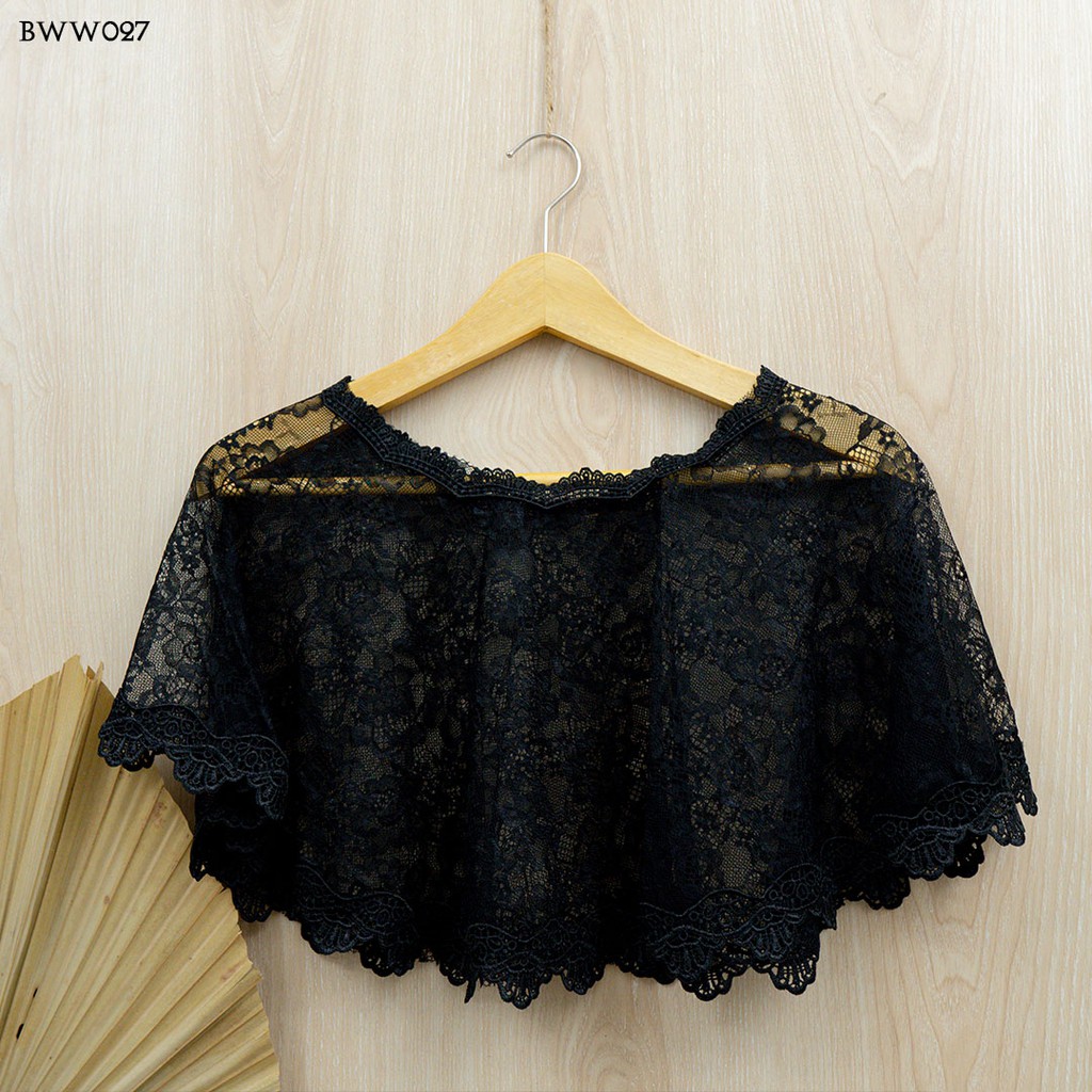 [READY STOCK] BRIDAL BOLERO PESTA WEDDING BROKAT RENDA HITAM MODERN BWW027