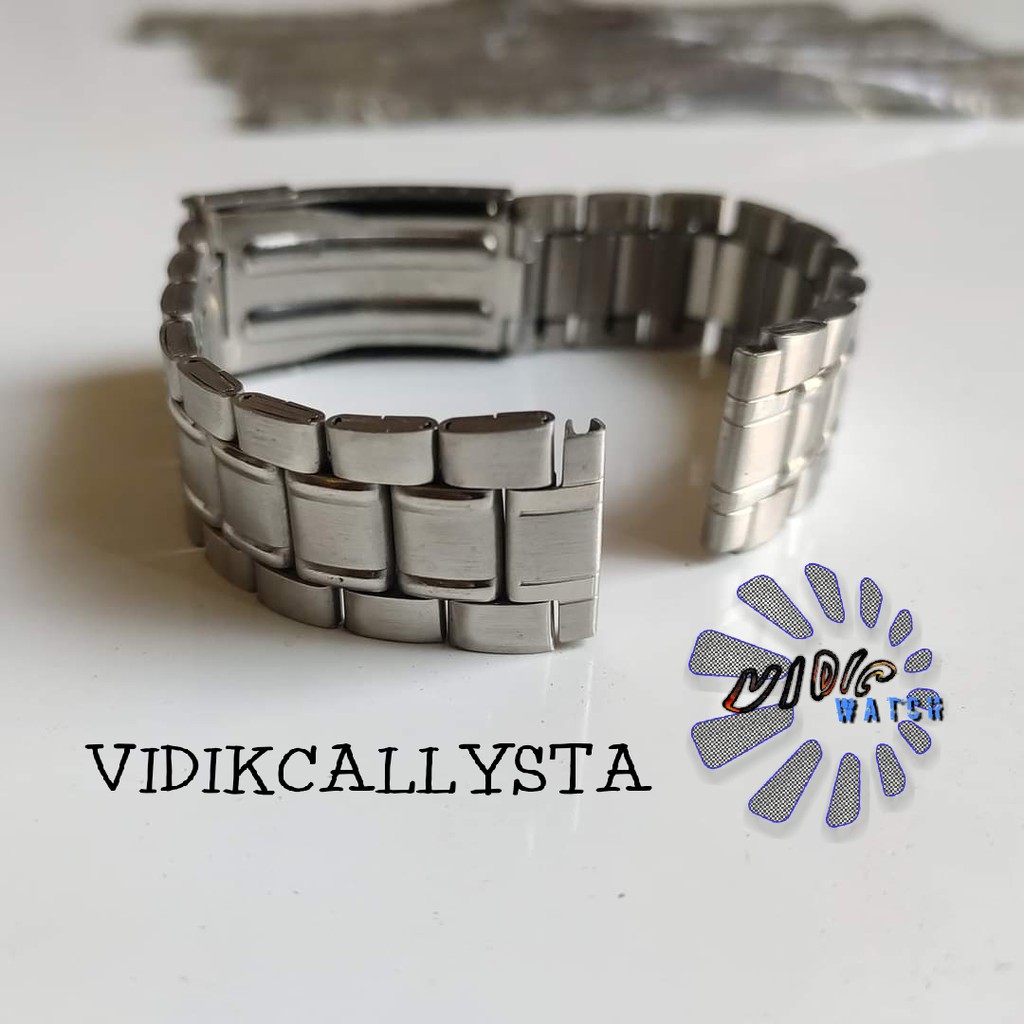 Rantai Jam Tangan Silver Lurus 18mm untuk semua jam Tangan 18 mm strap rantai