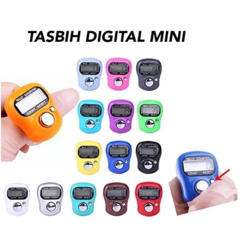 Tasbih digital LED mini finger counter alat penghitung tekan jari elektrik