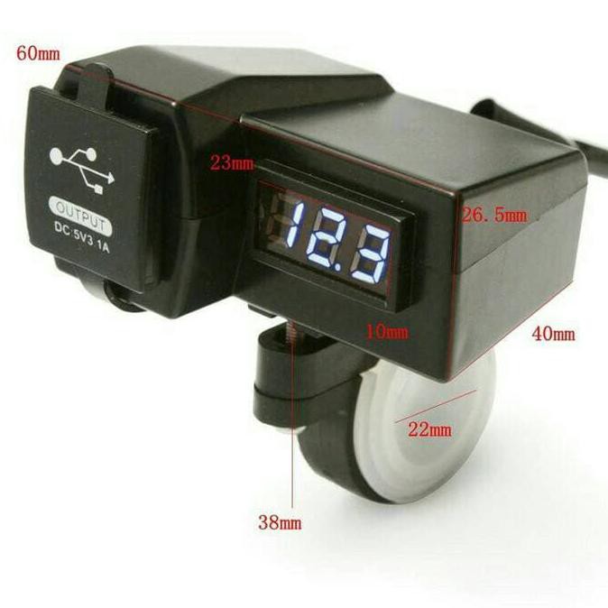 Voltmeter Charger Hp Usb Semua Motor / Voltmeter / Charger Hp Motor Produk Baru