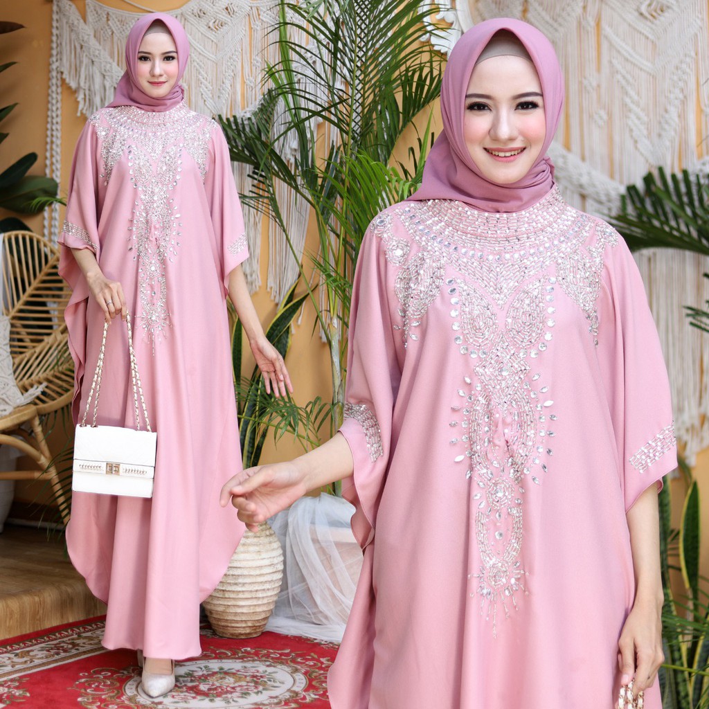 KAFTAN FARIDA JUMBO XXL KAFTAN KALONG WOLLPEACH APLIKASI MANIK KAFTAN JUMBO KAFTAN PESTA 8 WARNA