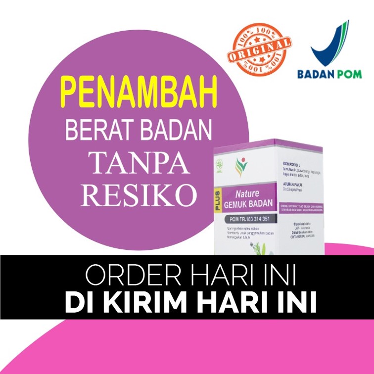 OBAT GEMUK FARMASI NATURE Gemuk Badan Isi 60 Kapsul Original 100% Bpom Pria Cod