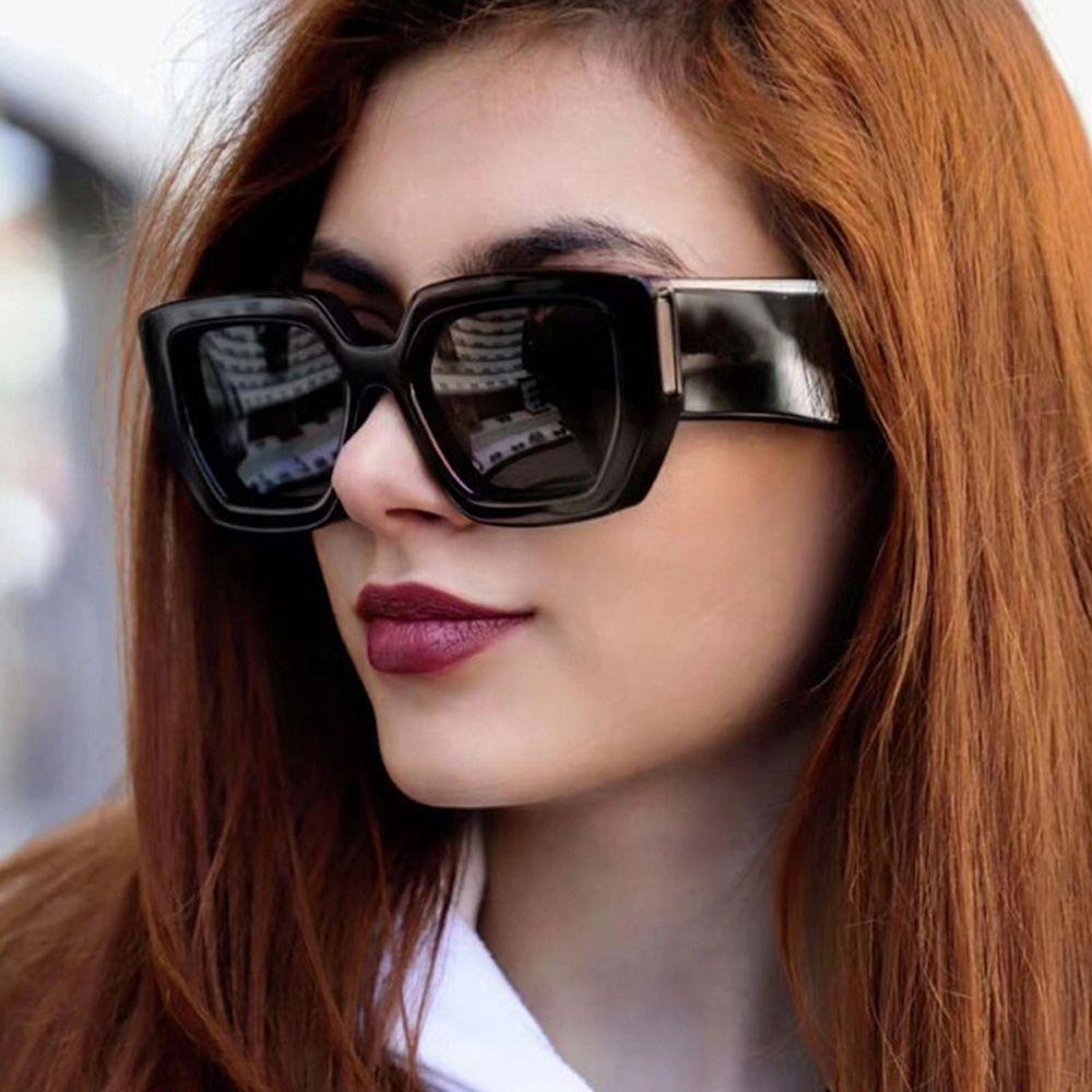 [Elegan] Wanita Kacamata Hitam Pengemudi Mobil Elegan Garis Geometris Perlindungan UV400 Untuk Pria Shades Sun Glasses