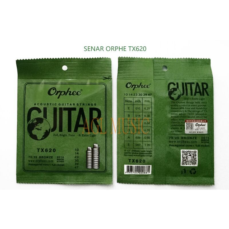 SENAR GITAR ORPHEE 010 TX620 / OPHEE TX 620 AKUSTIK / ACCOUSTIC / TALI GITAR / GUITAR / STRING 1 SET